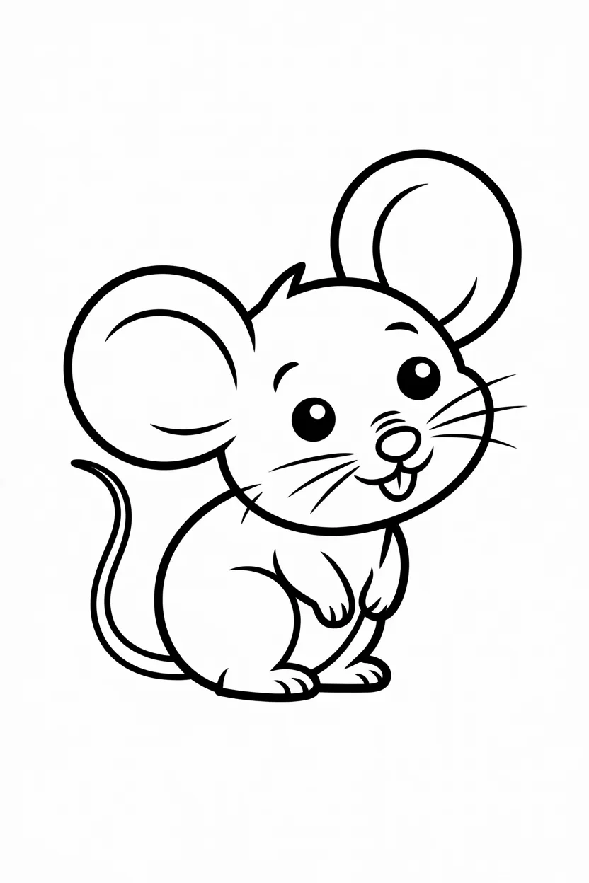 Mouse Design 4 - Mouse Coloring Pages Free Printable - Adorable