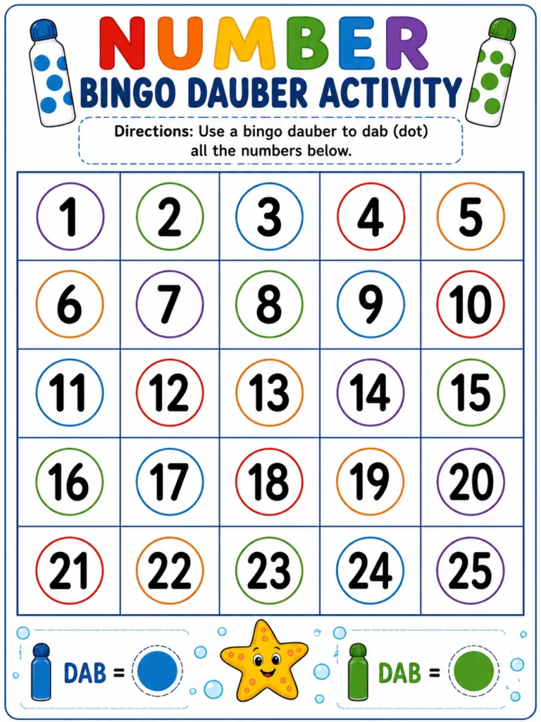 Number activities Design 10 - Fun Number Activities for Preschoolers Free Printable