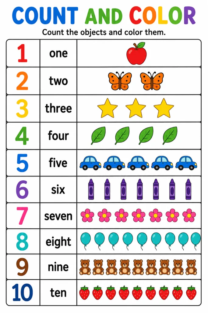 Number activities Design 2 - Fun Number Activities for Preschoolers Free Printable