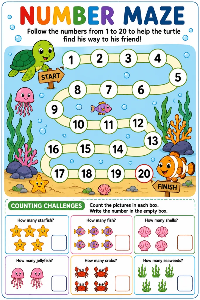 Number activities Design 8 - Fun Number Activities for Preschoolers Free Printable