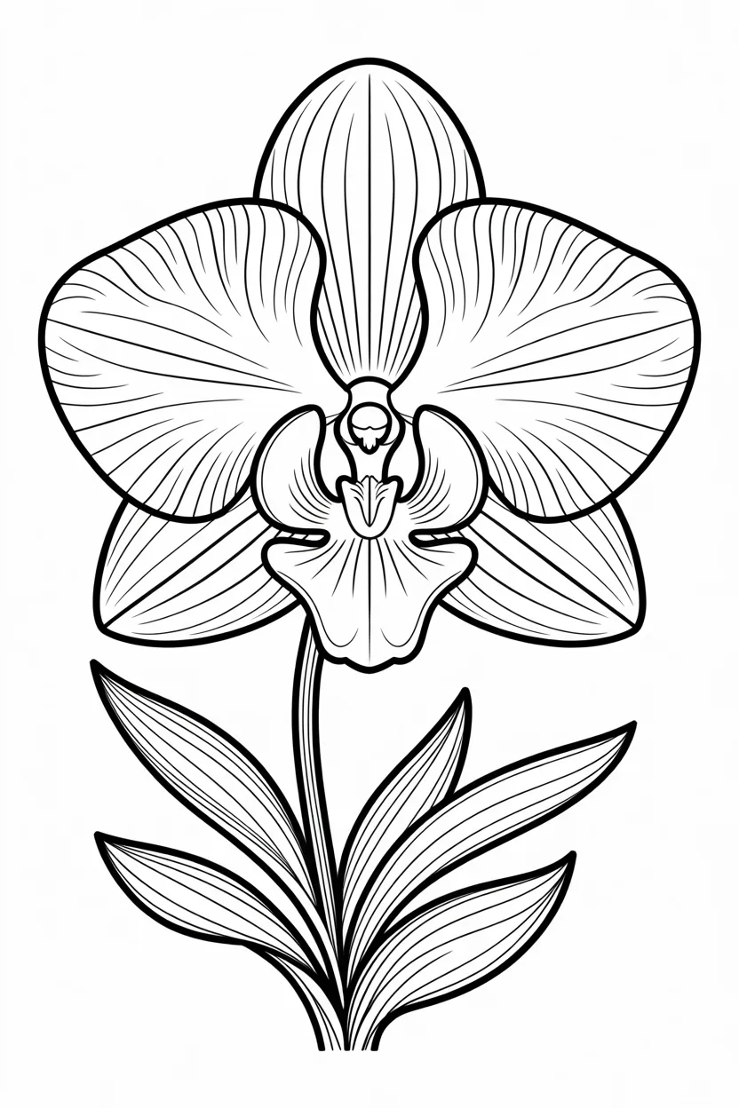 Orchid flower Design 2 - Orchid flower coloring pages free printable - Beautiful