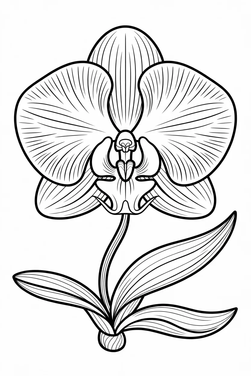 Orchid flower Design 4 - Orchid flower coloring pages free printable - Beautiful