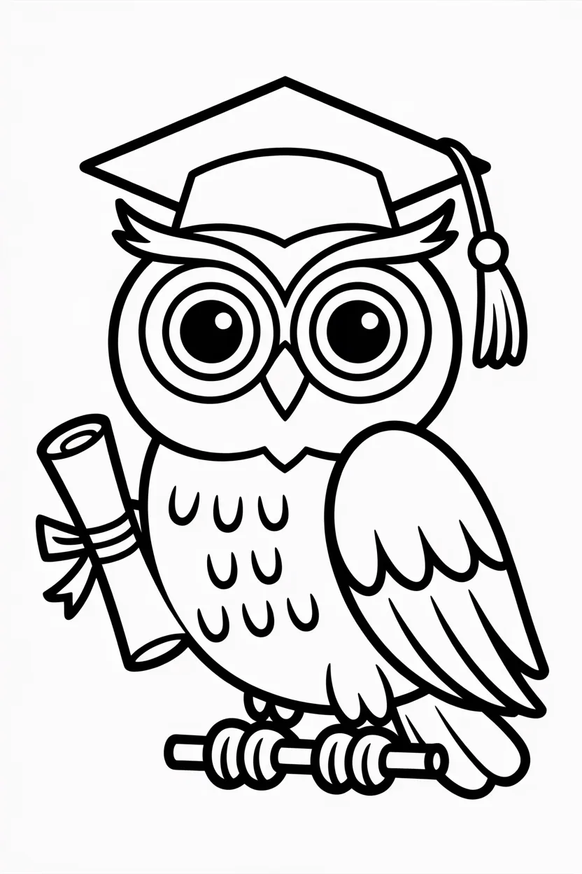 Owl Design 3 - Owl Coloring Pages Free Printable for Kids & Adults - Crea