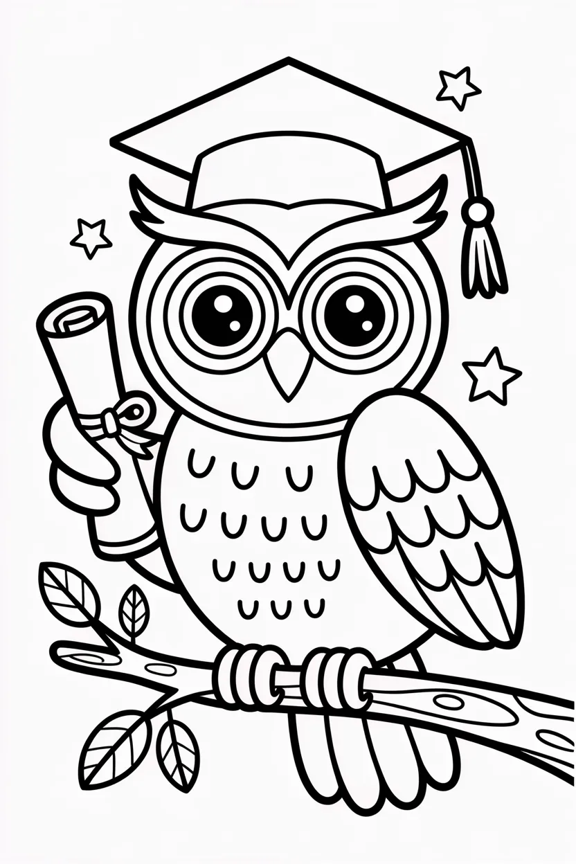 Owl Design 4 - Owl Coloring Pages Free Printable for Kids & Adults - Crea