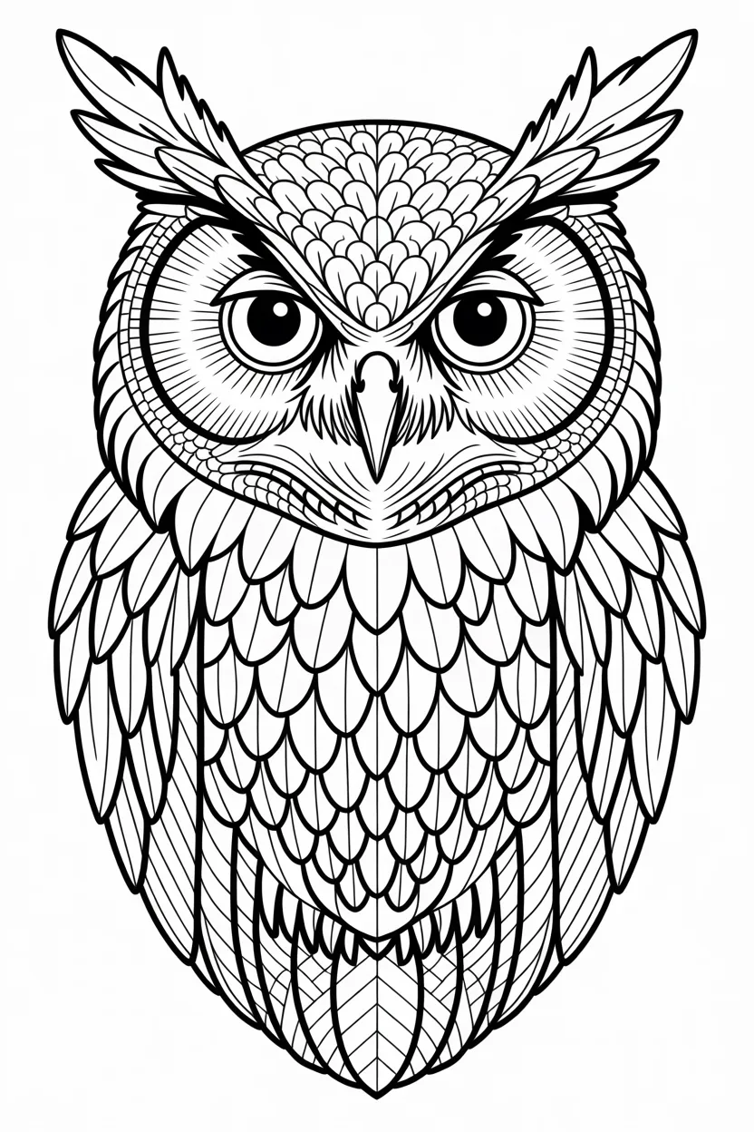 Owl mandala Design 1 - Owl Mandala Coloring Pages Free Printable - Relaxing