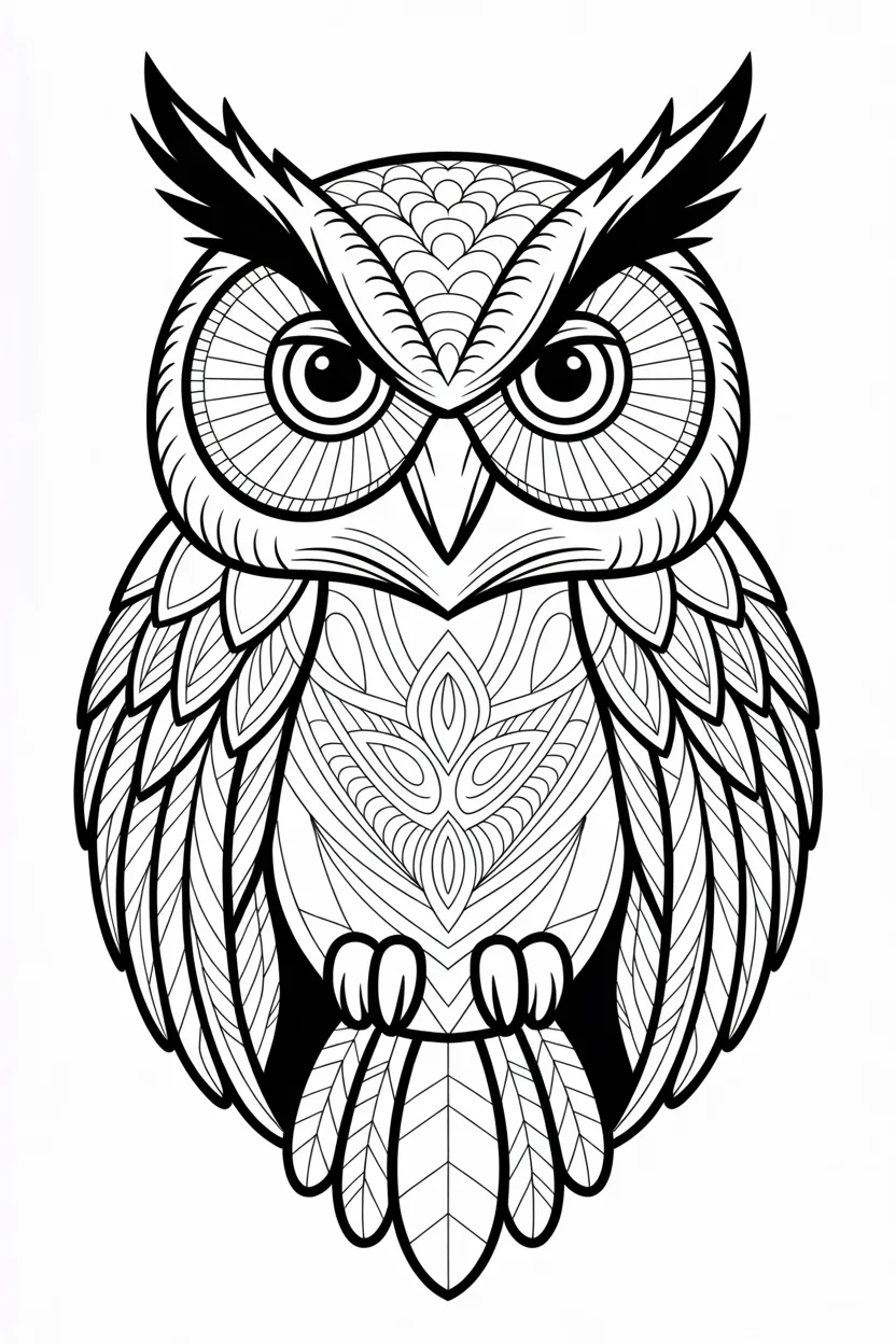 Owl mandala Design 2 - Owl Mandala Coloring Pages Free Printable - Relaxing