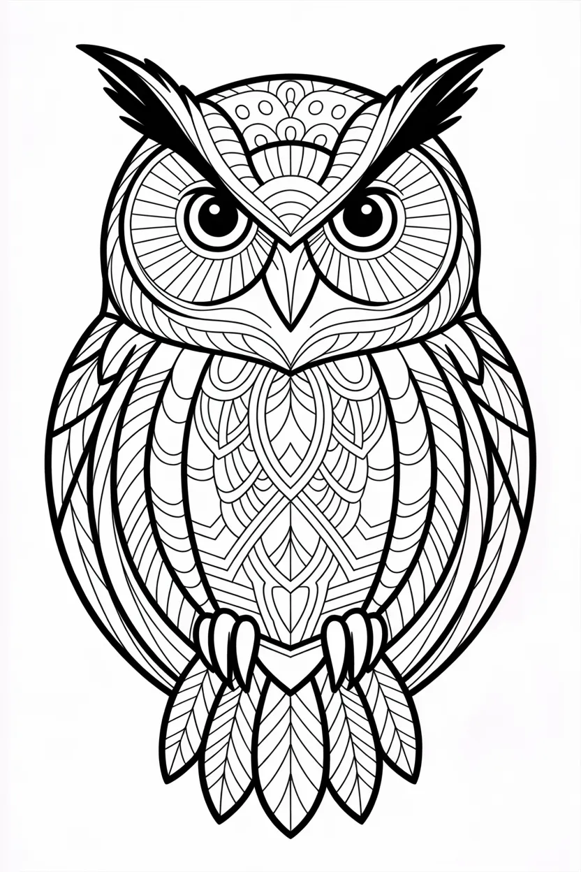 Owl mandala Design 3 - Owl Mandala Coloring Pages Free Printable - Relaxing