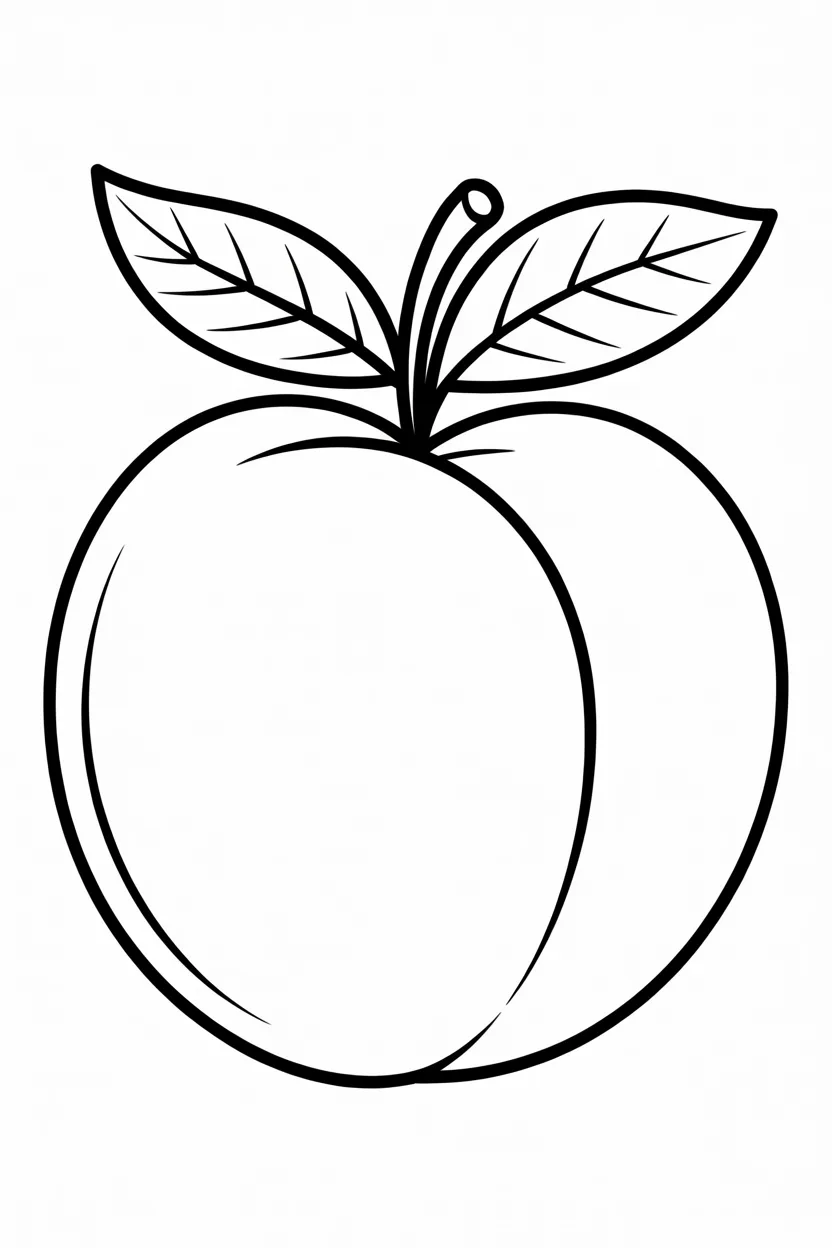 Peach fruit Design 2 - Peach Fruit Coloring Pages Free Printable