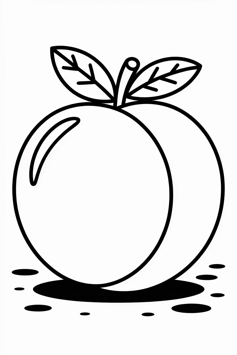 Peach fruit Design 4 - Peach Fruit Coloring Pages Free Printable