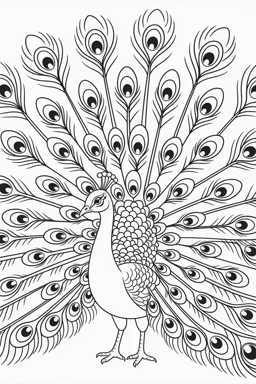 Peacock Design 4 - Peacock coloring pages free printable for Kids & Adults