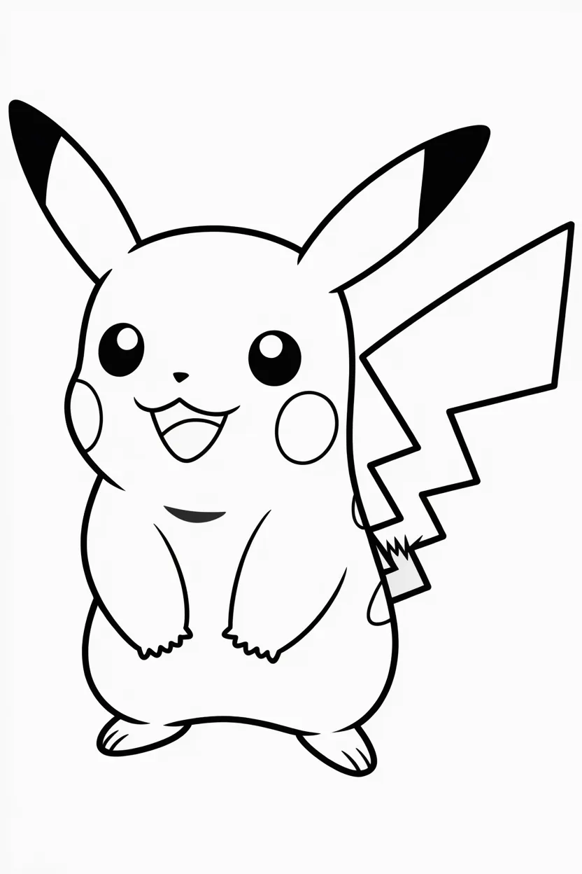 Pikachu Design 1 - Pikachu Coloring Pages Free Printable