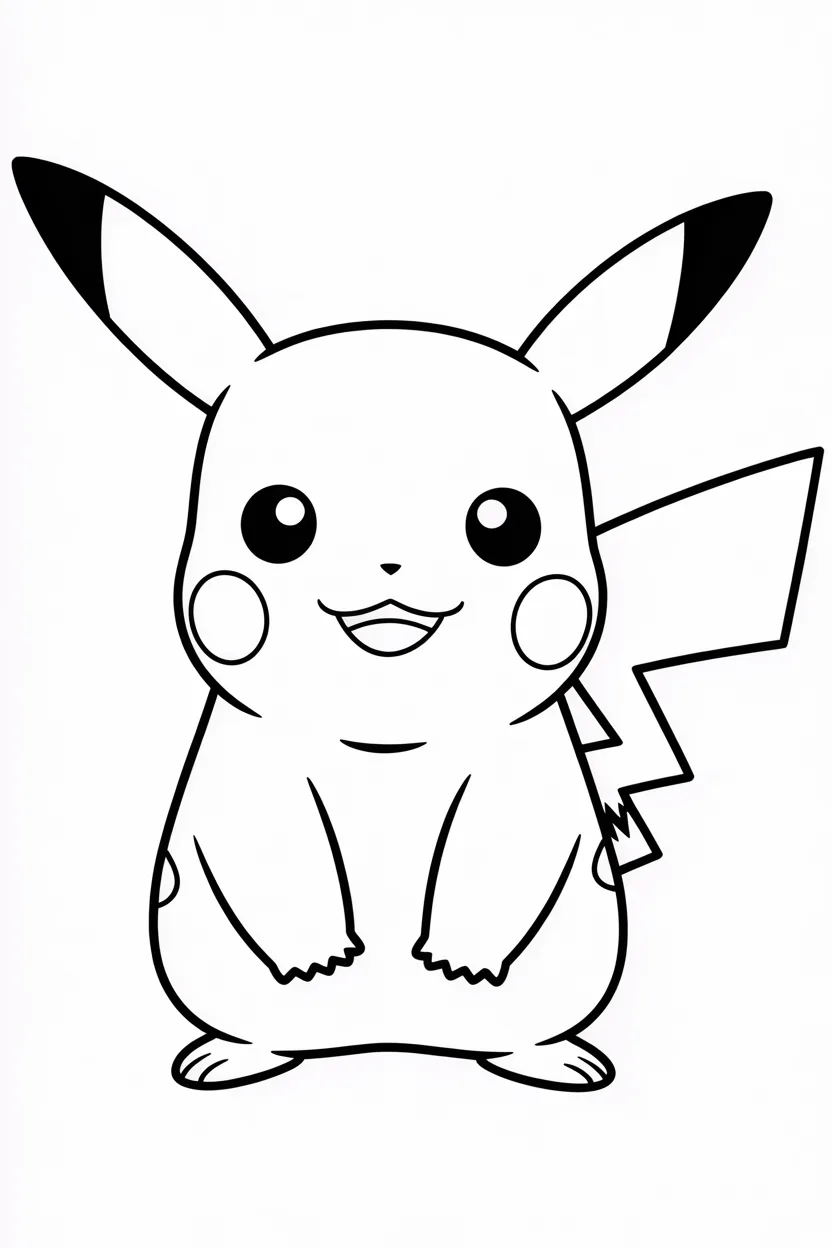 Pikachu Design 2 - Pikachu Coloring Pages Free Printable