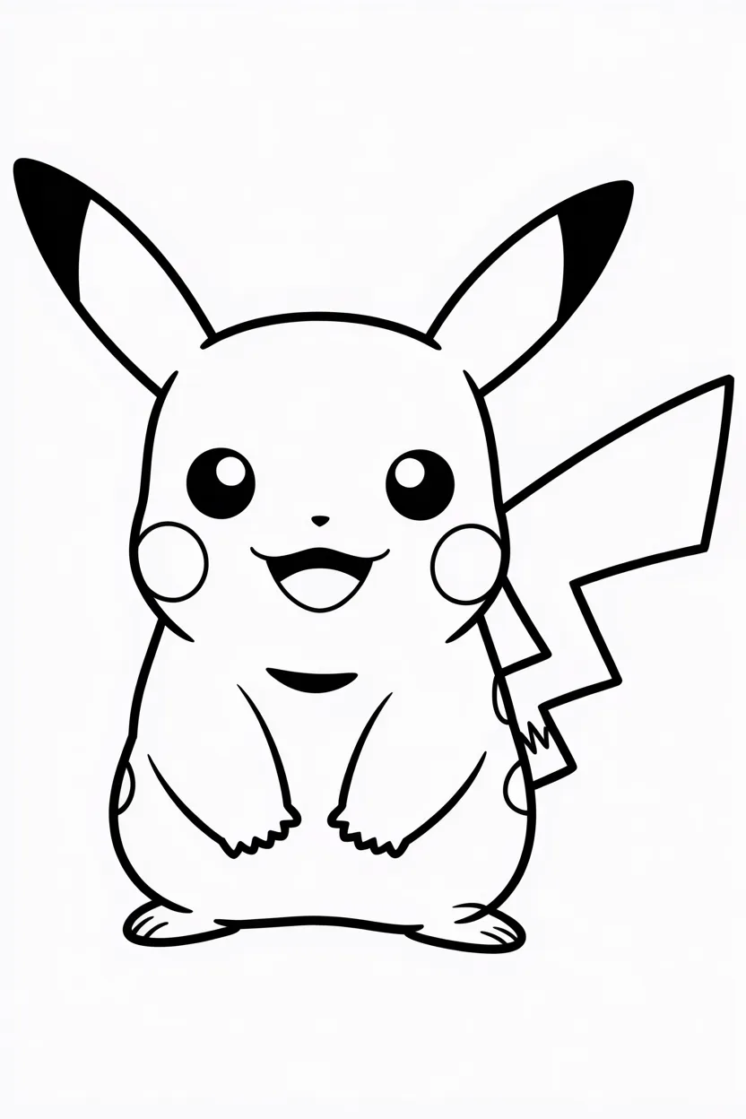 Pikachu Design 4 - Pikachu Coloring Pages Free Printable