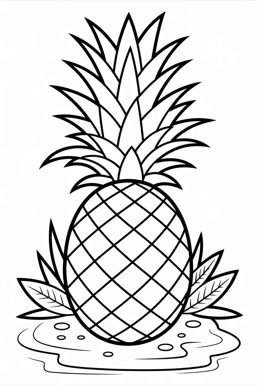 Pineapple Design 1 - Pineapple Coloring Pages Free Printable
