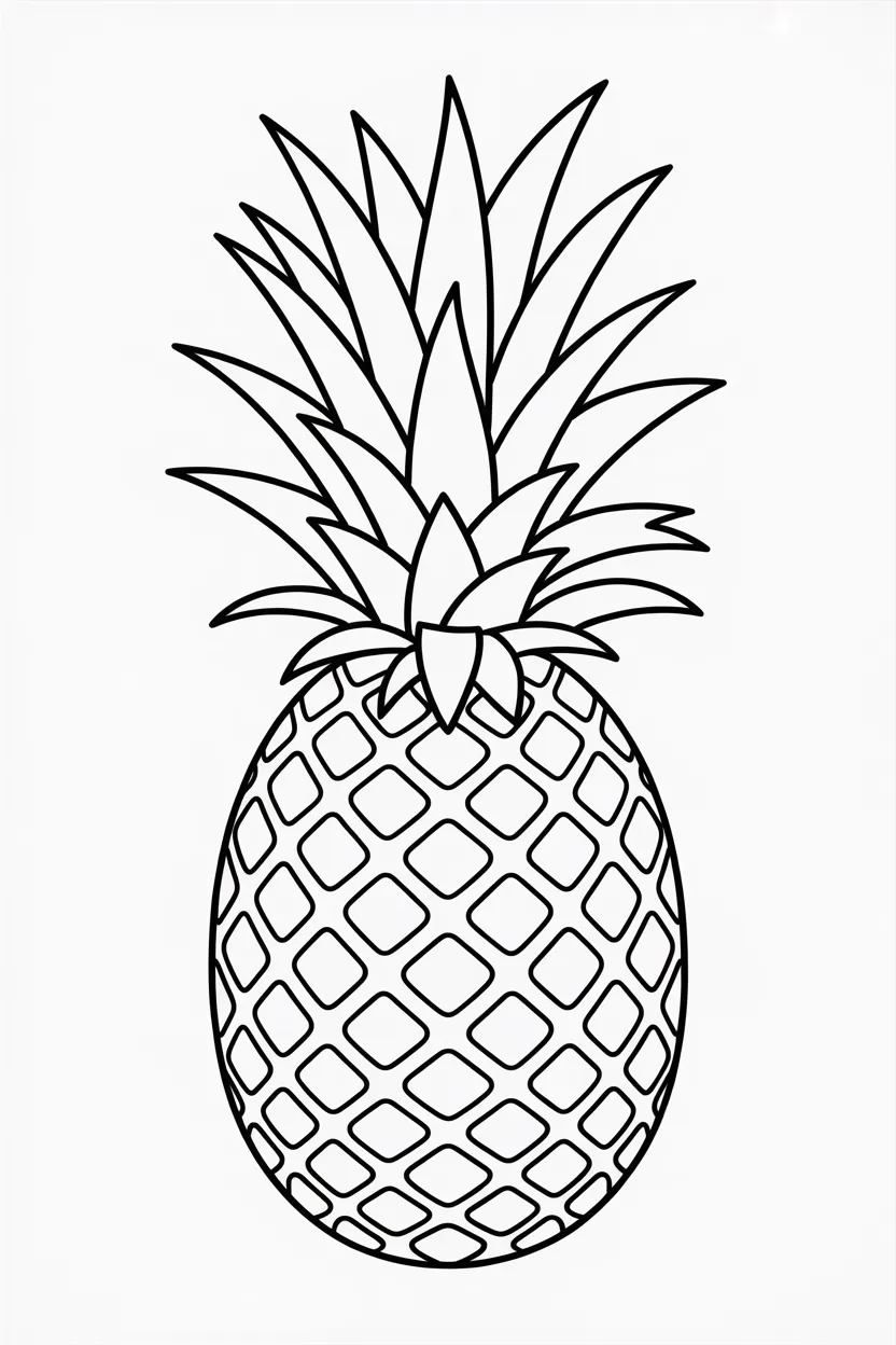 Pineapple Design 1 - Pineapple Coloring Pages Free Printable (2)