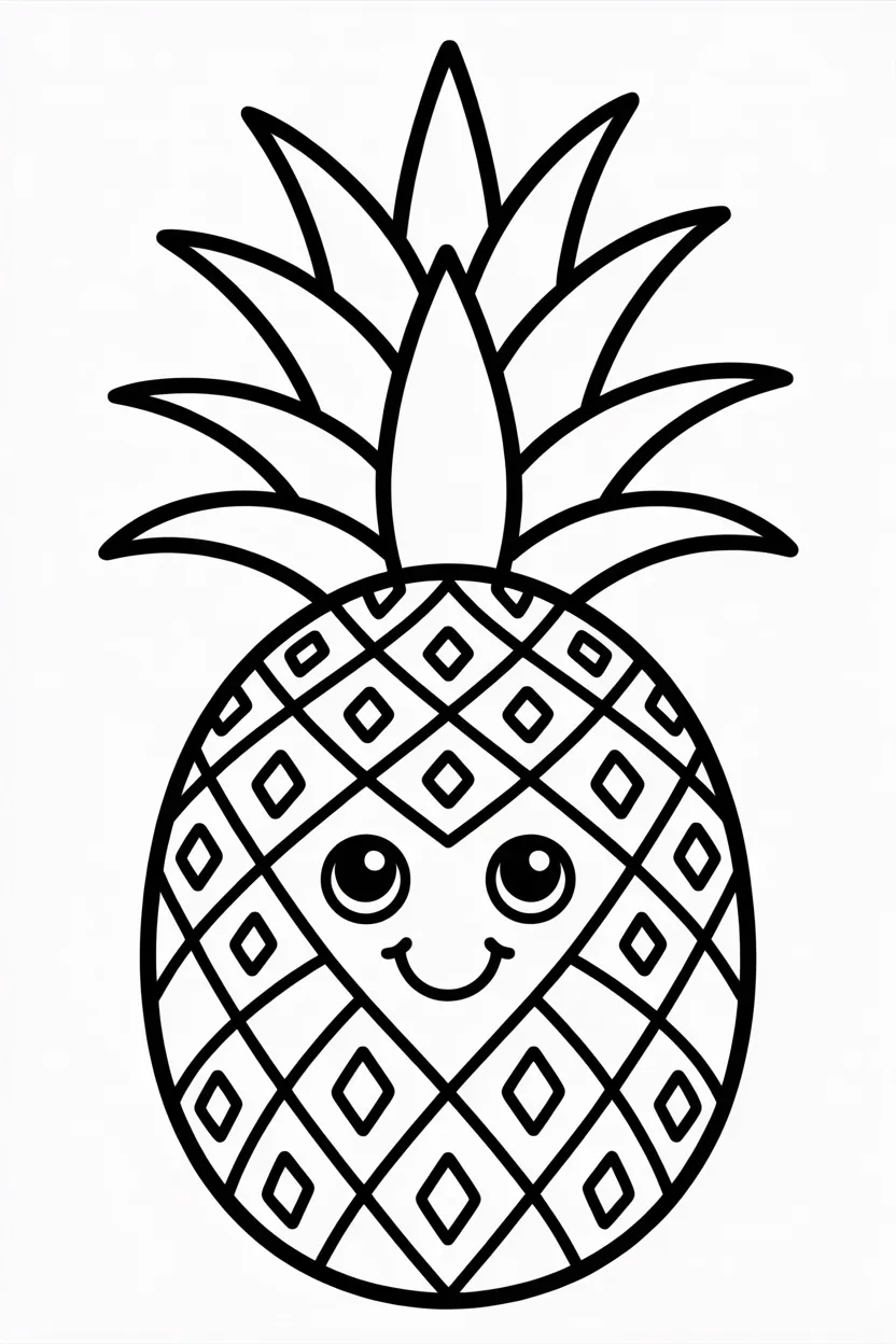 Pineapple Design 1 - Pineapple Coloring Pages Free Printable (3)