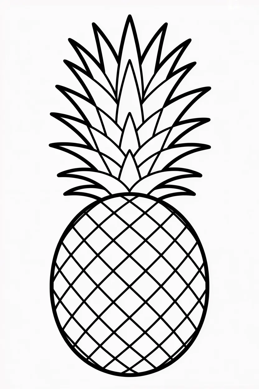 Pineapple Design 4 - Pineapple Coloring Pages Free Printable