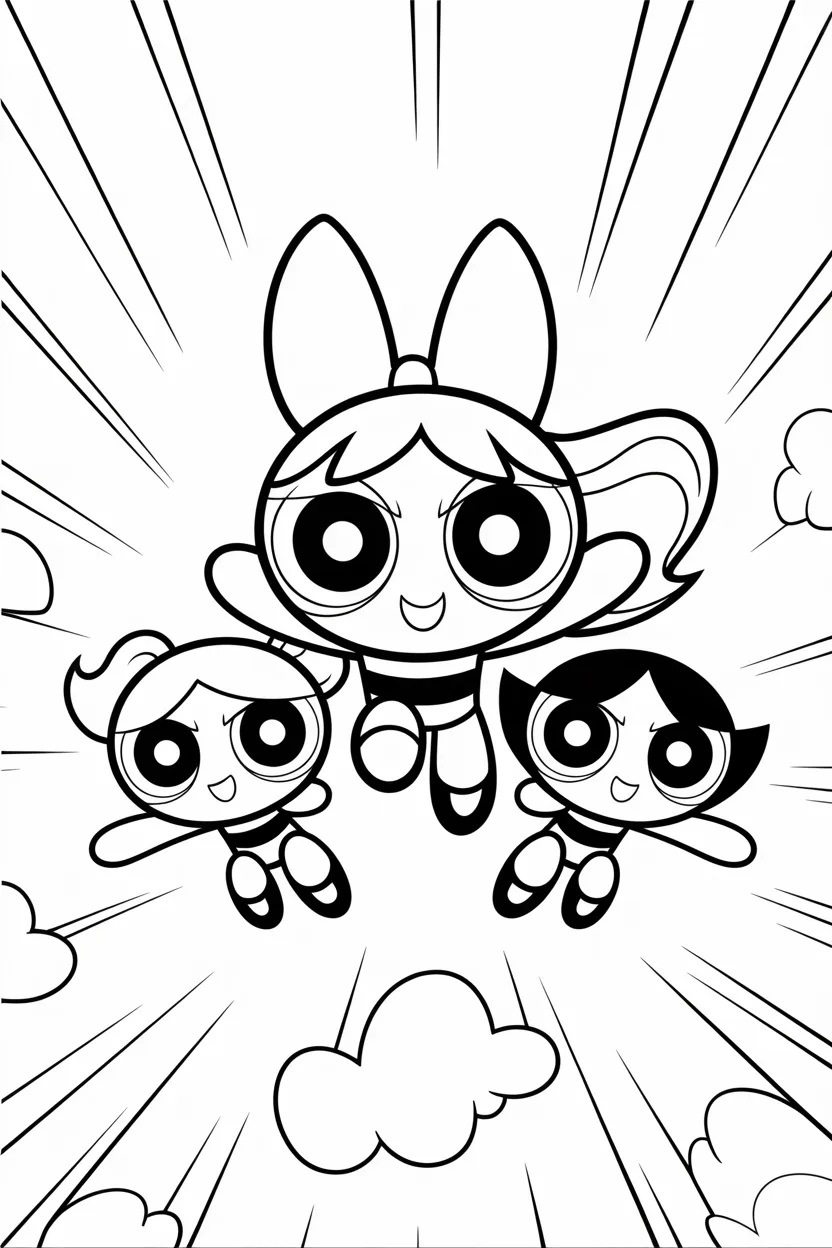 Powerpuff girls Design 4 - Powerpuff Girls Coloring Pages Free Printable for Kids