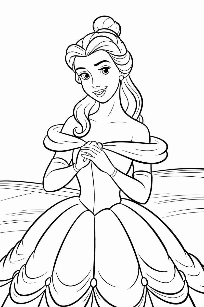 Princess belle Design 5 - Princess Belle Coloring Pages Free Printable for Kids