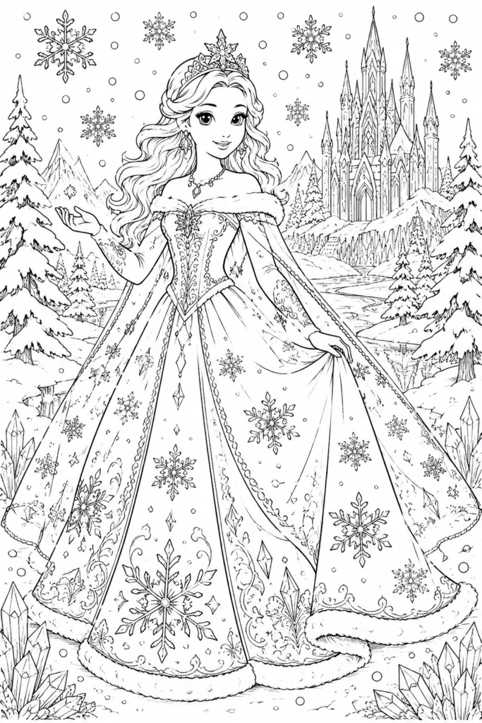 Princess Design 1 - Princess Coloring Pages Free Printable