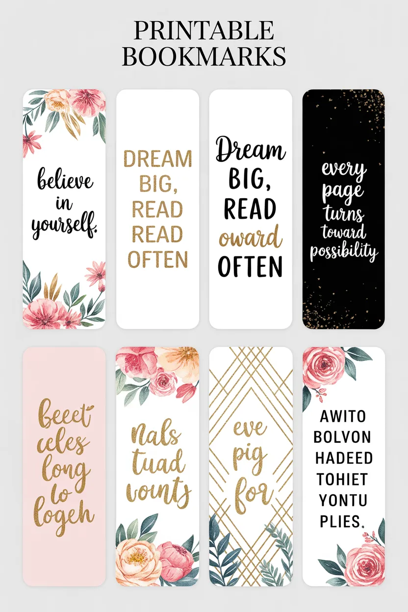 Bookmarks Design 3 - Printable Bookmarks - Cute Readers