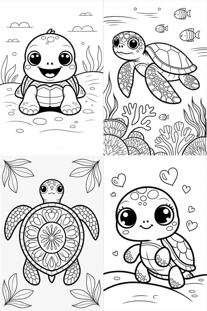 Turtle fun - Printable Turtle Coloring Pages (Free & Fun for Kids!)