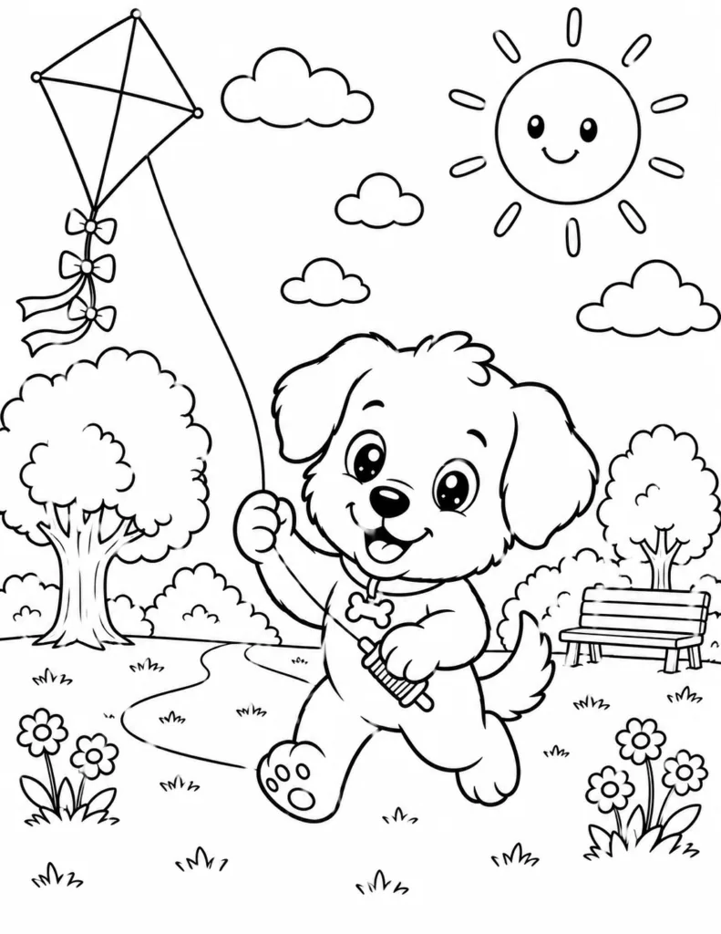 Puppy Design 10 - Cute Puppy Coloring Pages Free Printable for Kids