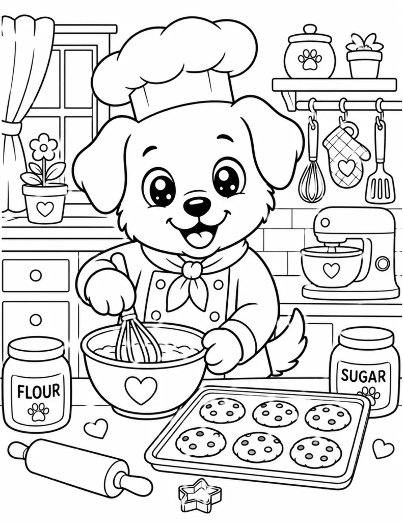 Puppy Design 12 - Cute Puppy Coloring Pages Free Printable for Kids