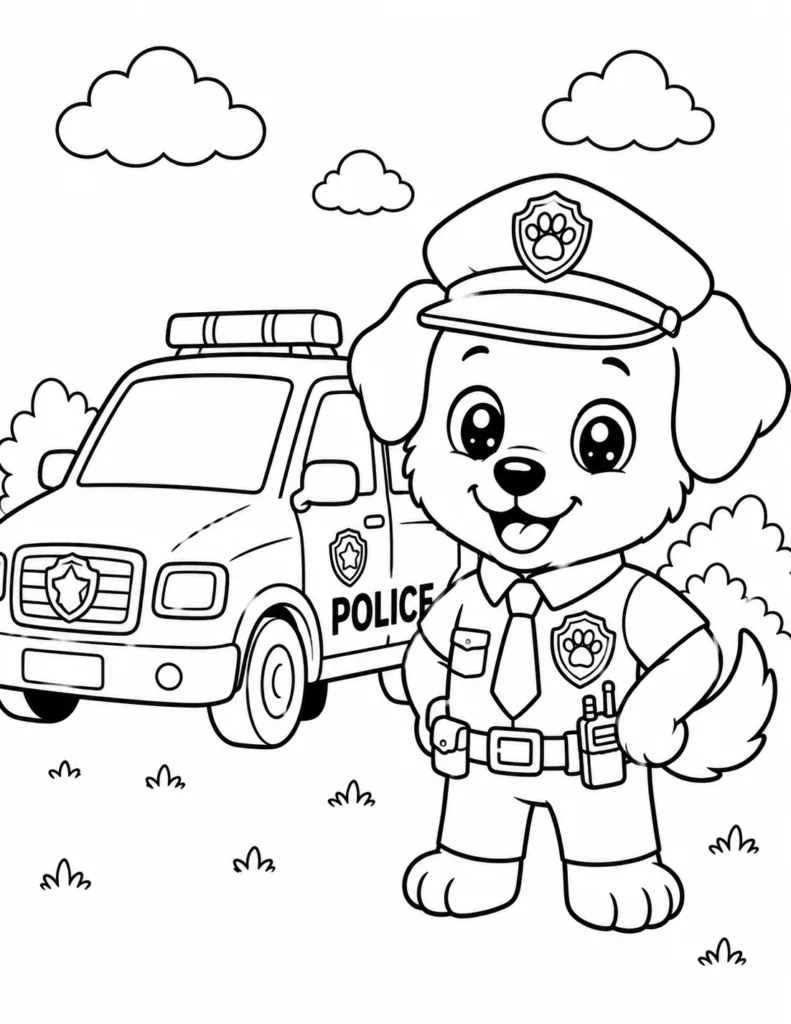 Puppy Design 14 - Cute Puppy Coloring Pages Free Printable for Kids