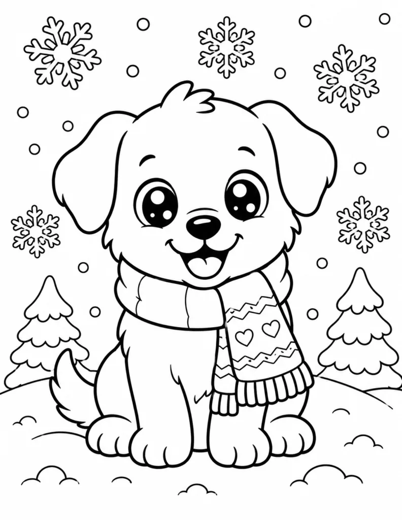 Puppy Design 19 - Cute Puppy Coloring Pages Free Printable for Kids