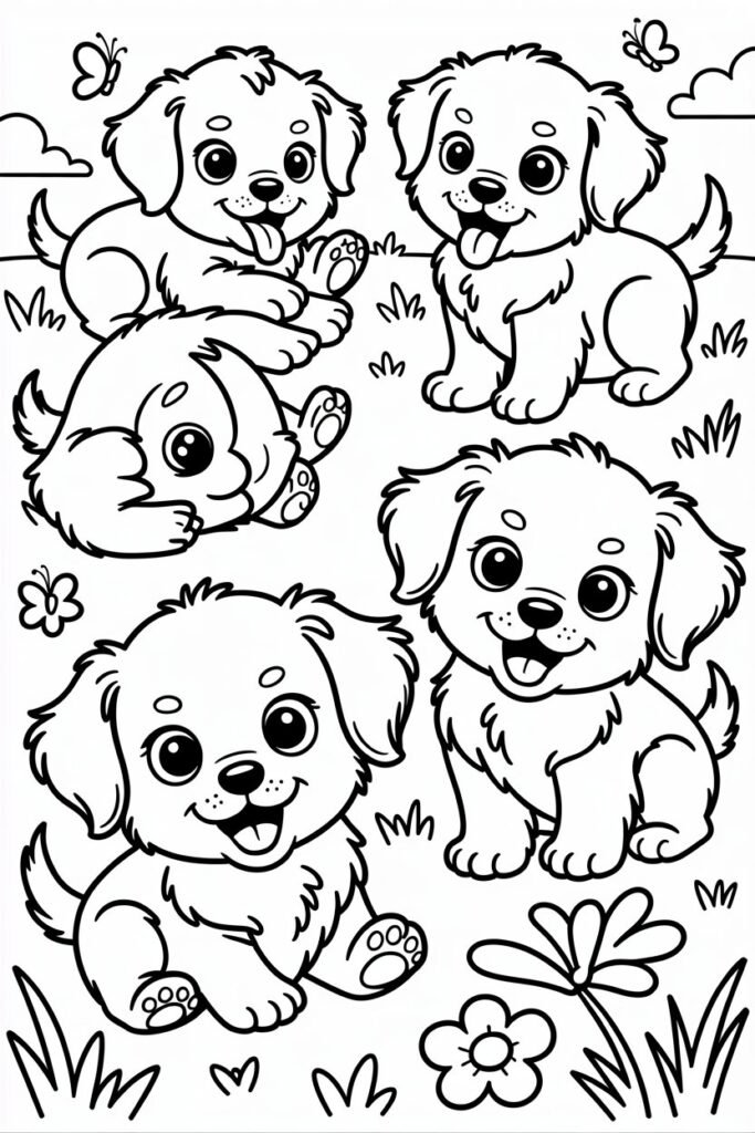 Puppy Design 2 - Cute Puppy Coloring Pages Free Printable for Kids (2)
