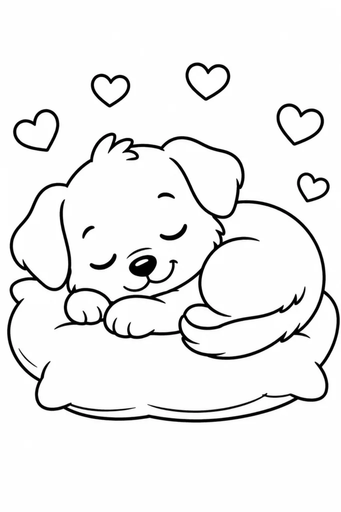 Puppy Design 22 - Cute Puppy Coloring Pages Free Printable for Kids