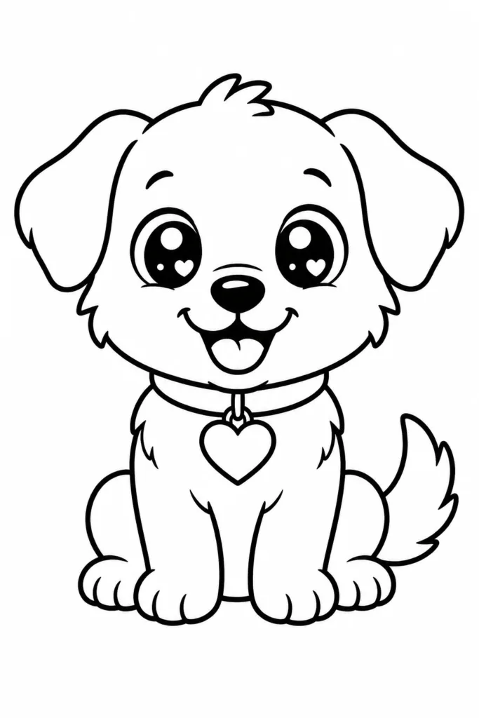 Puppy Design 24 - Cute Puppy Coloring Pages Free Printable for Kids