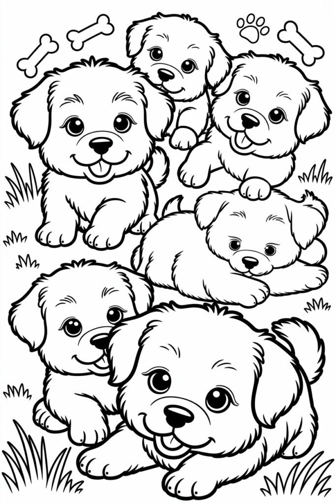 Puppy Design 3 - Cute Puppy Coloring Pages Free Printable for Kids (2)