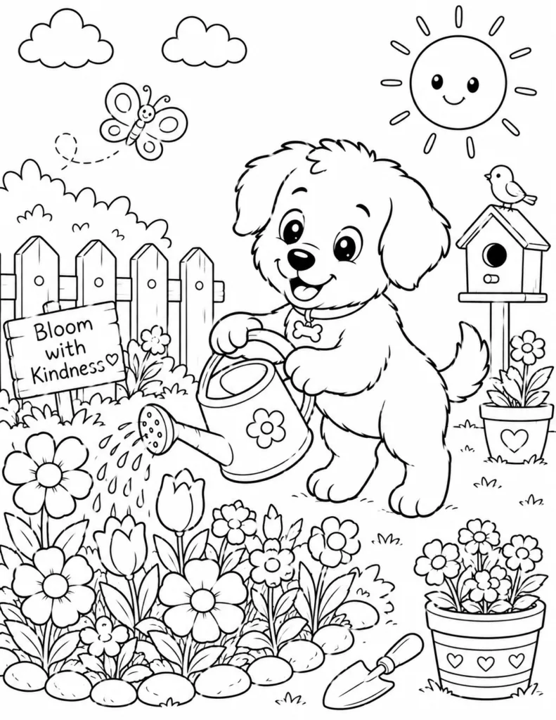 Puppy Design 5 - Cute Puppy Coloring Pages Free Printable for Kids