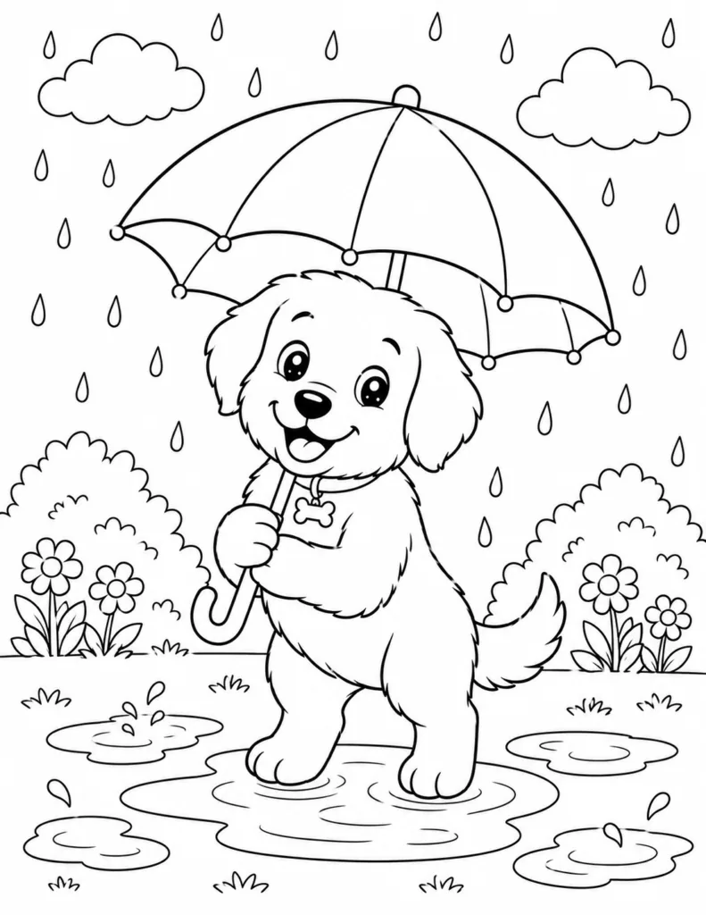 Puppy Design 9 - Cute Puppy Coloring Pages Free Printable for Kids
