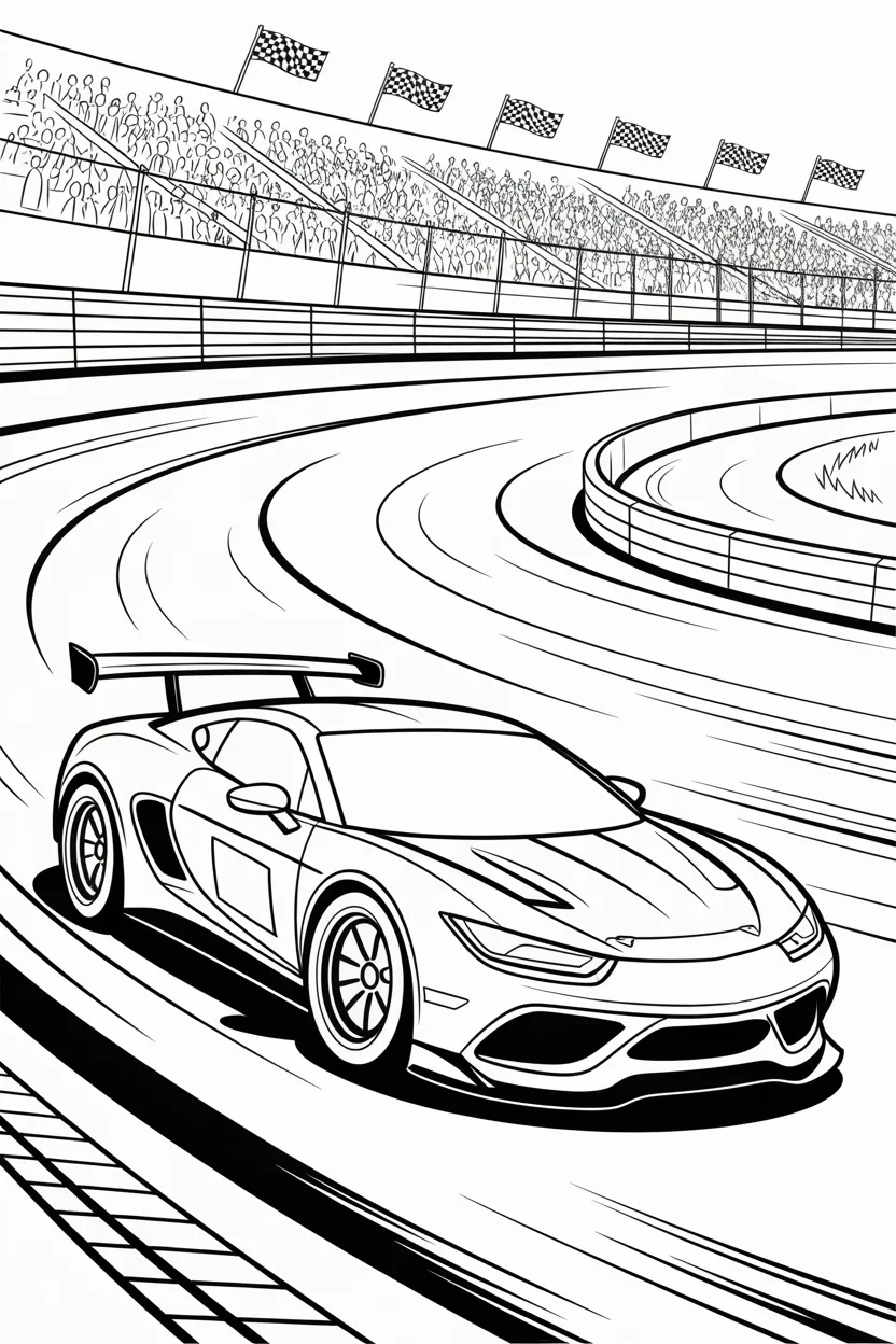 Racing cars Design 1 - Racing Cars Coloring Pages Free Printable for Kids