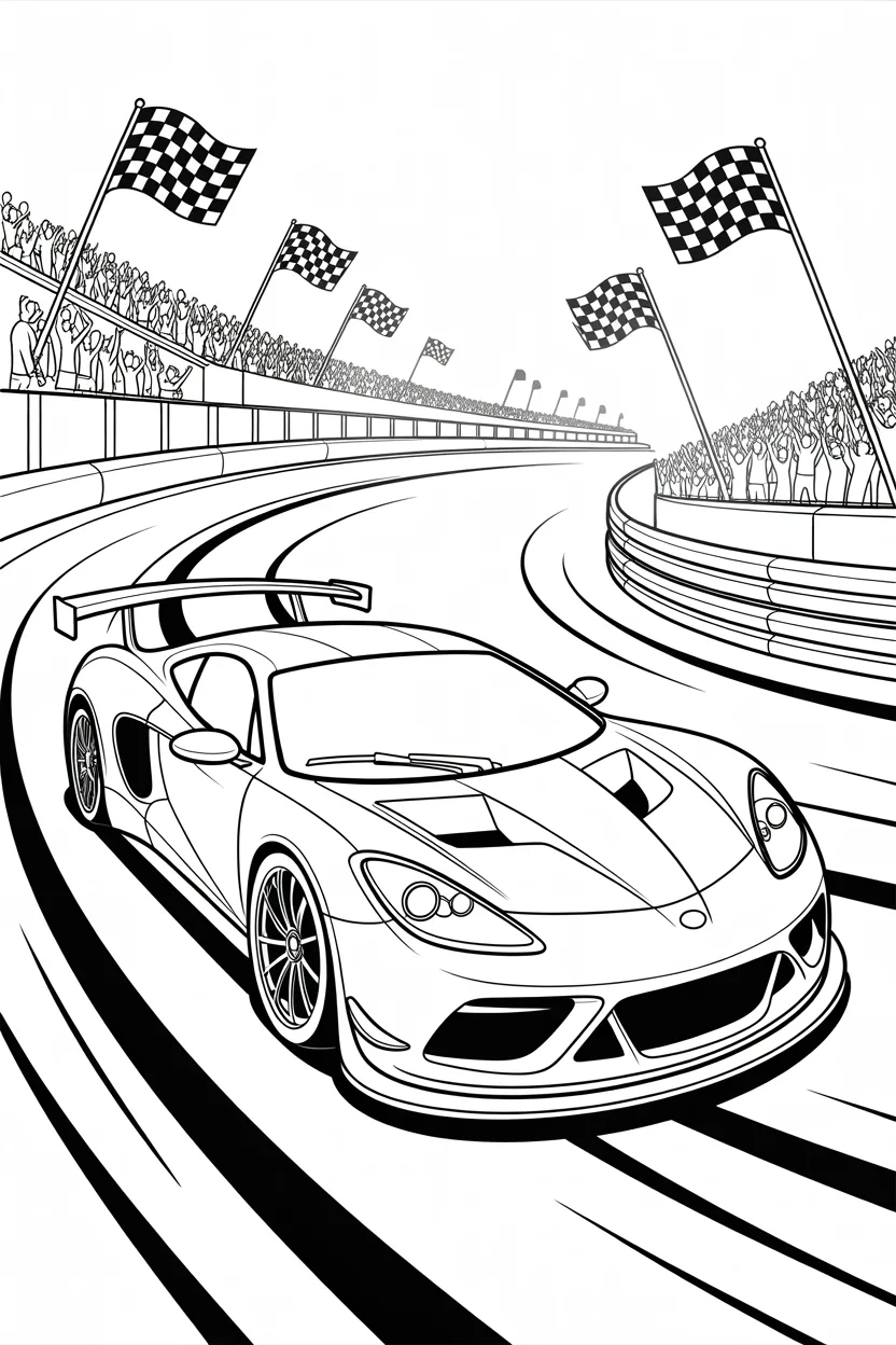 Racing cars Design 2 - Racing Cars Coloring Pages Free Printable for Kids