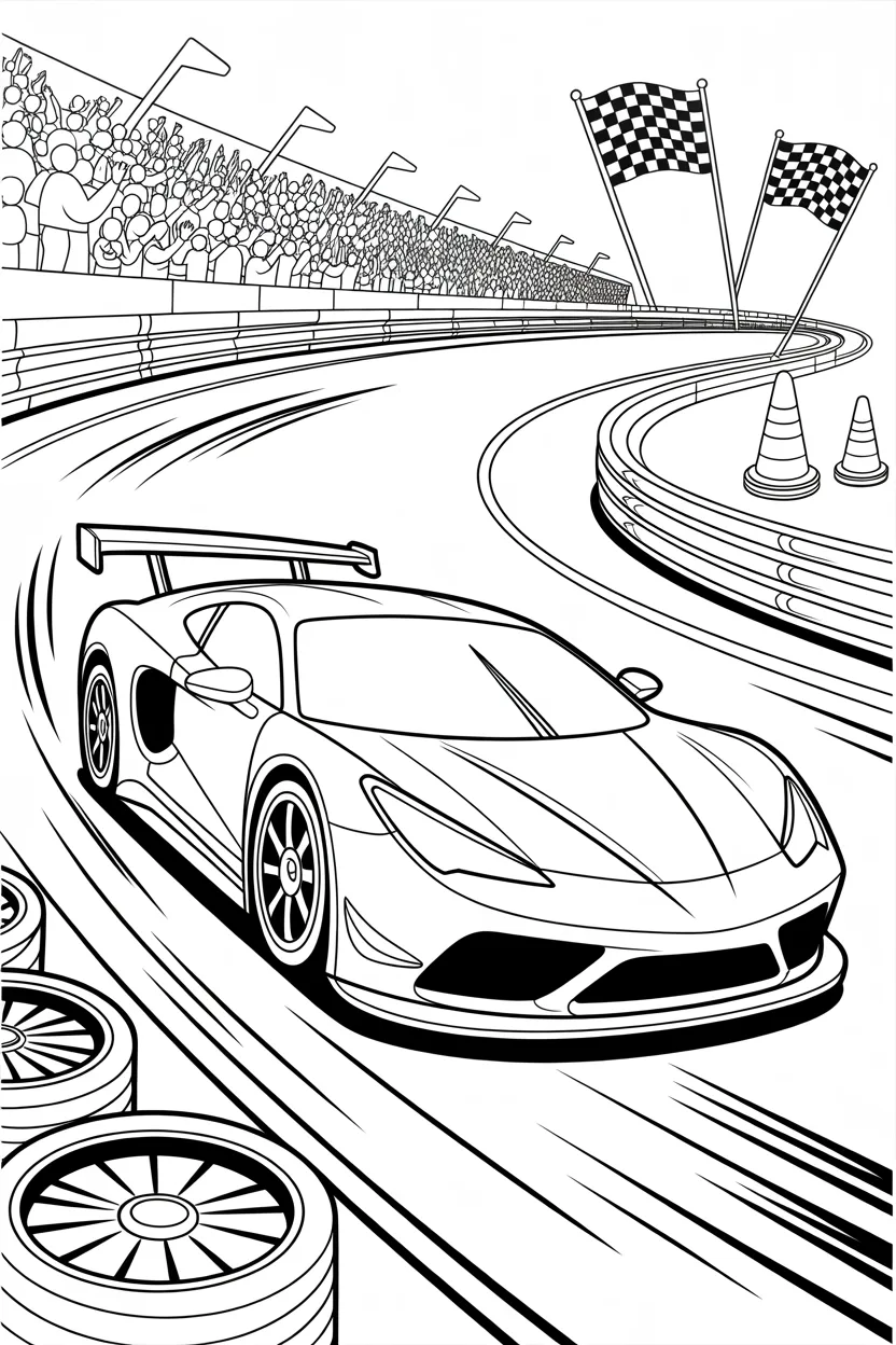 Racing cars Design 3 - Racing Cars Coloring Pages Free Printable for Kids
