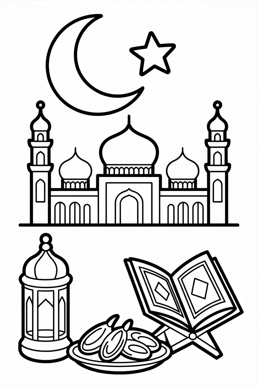 Ramadan Design 1 - Ramadan Coloring Pages Free Printable for Kids (2)