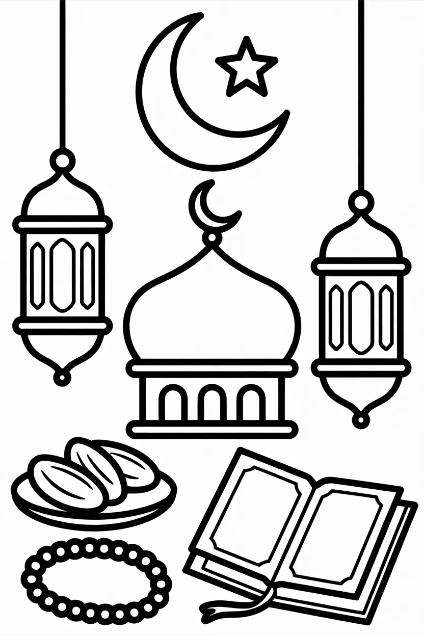 Ramadan Design 1 - Ramadan Coloring Pages Free Printable for Kids (4)