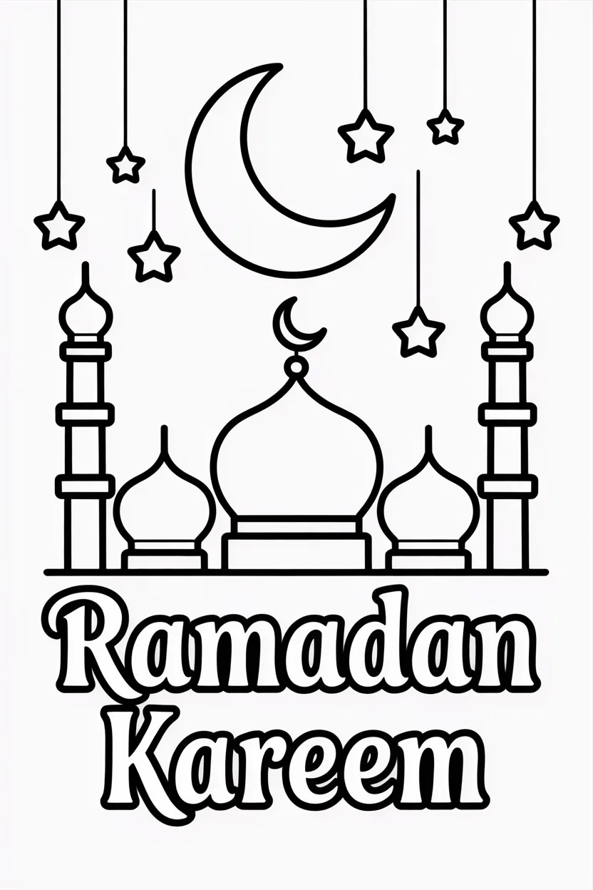 Ramzan mosque Design 1 - Ramzan Mosque coloring pages free printable for Kids (3)