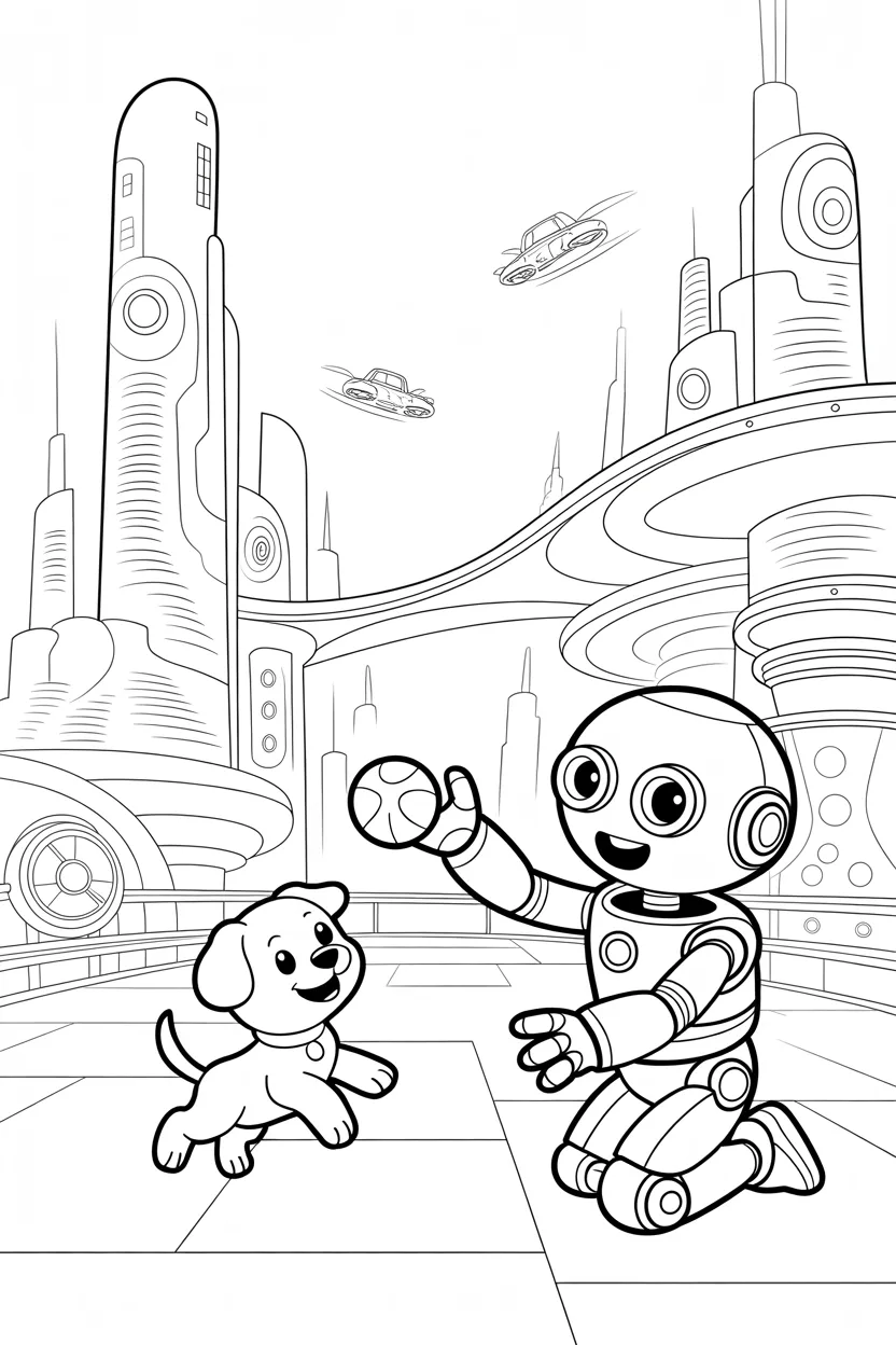 Robot Design 1 - Robot Coloring Pages Free Printable