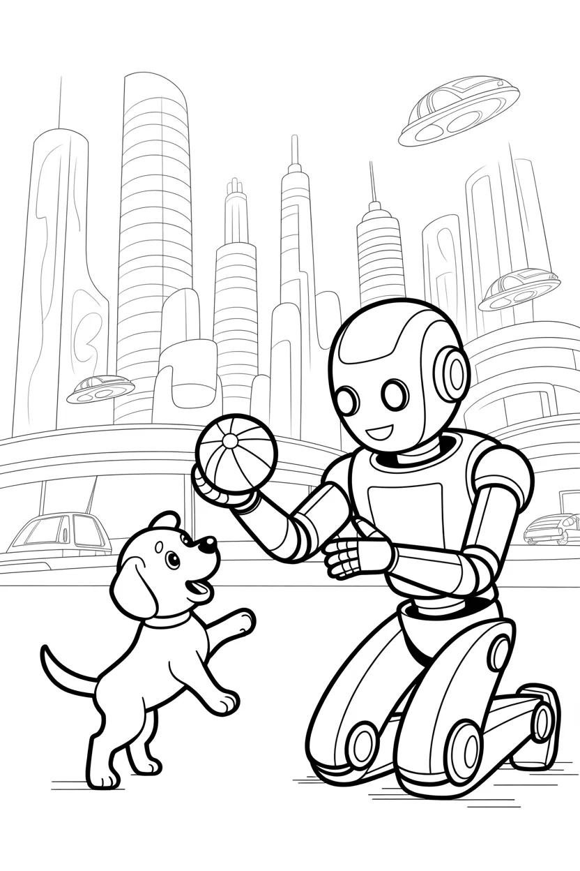 Robot Design 1 - Robot Coloring Pages Free Printable (3)