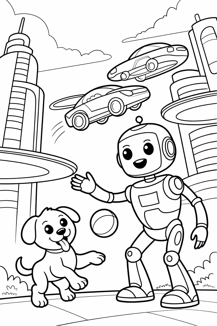 Robot Design 1 - Robot Coloring Pages Free Printable (4)