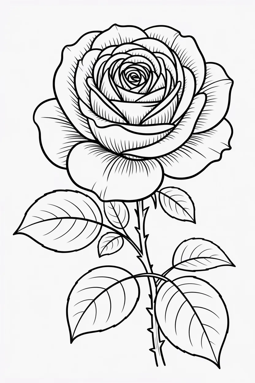 Rose flower Design 3 - Rose Flower Coloring Pages Free Printable for Kids - Beau