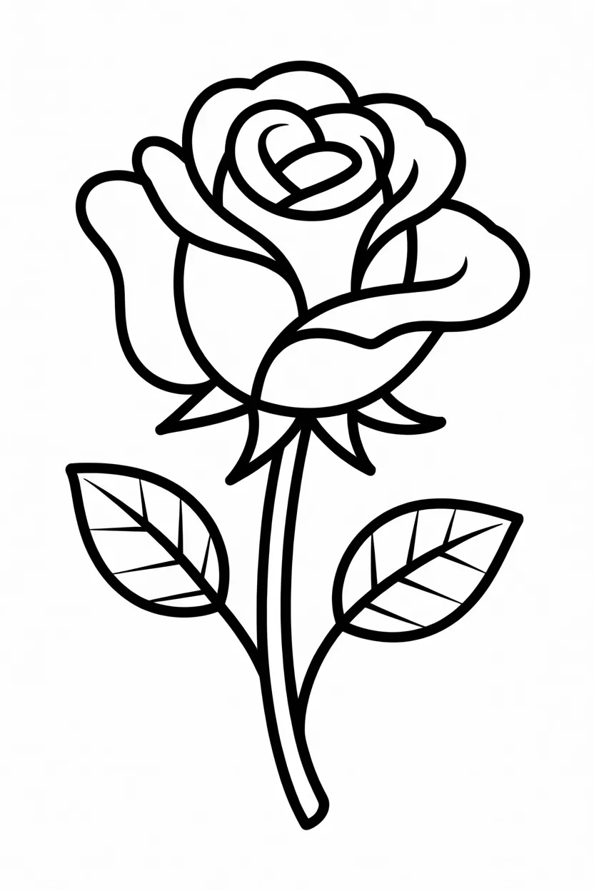 Rose flower Design 1 - Rose Flower Coloring Pages Free Printable for Kids - Beau (5)
