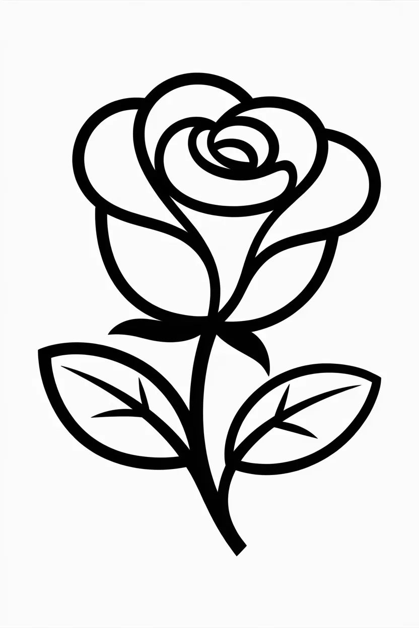 Rose flowers Design 1 - Rose Flowers Coloring Pages Free Printable for Kids