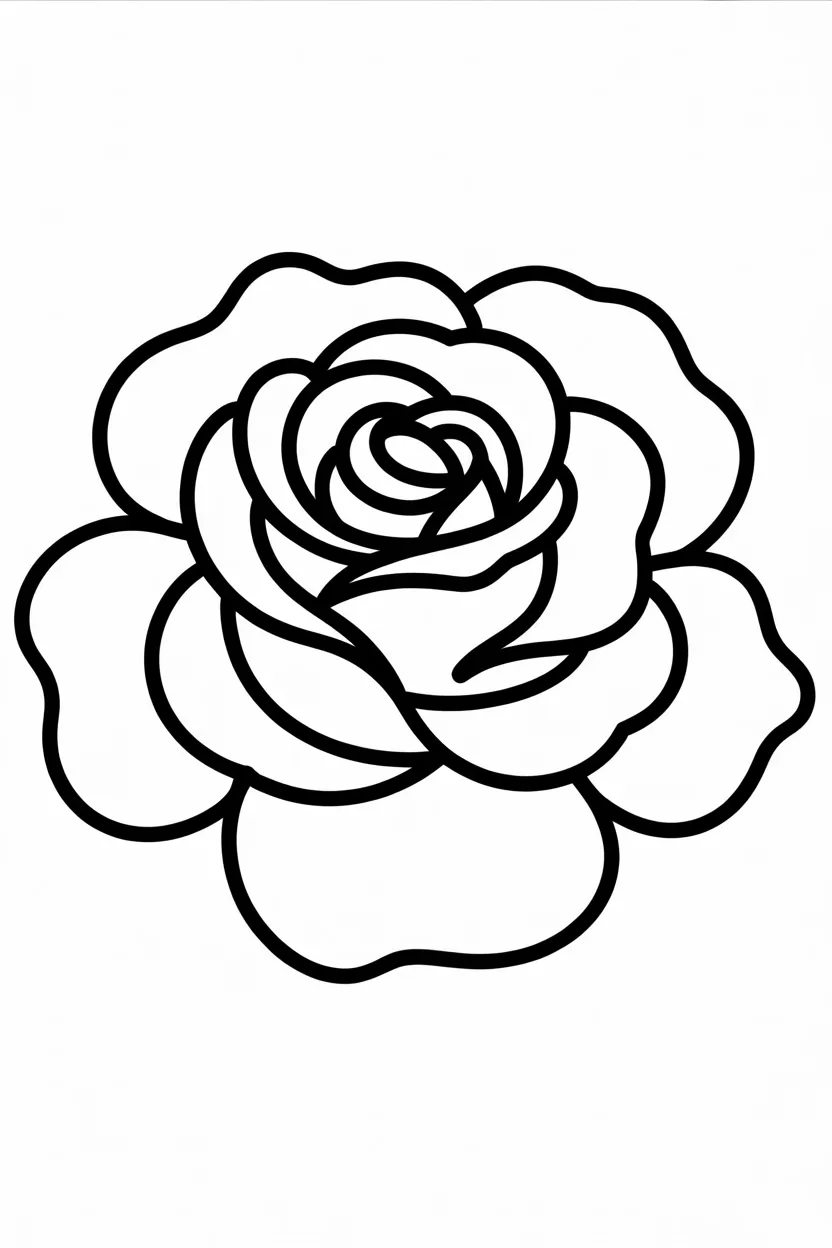 Rose flowers Design 2 - Rose Flowers Coloring Pages Free Printable for Kids