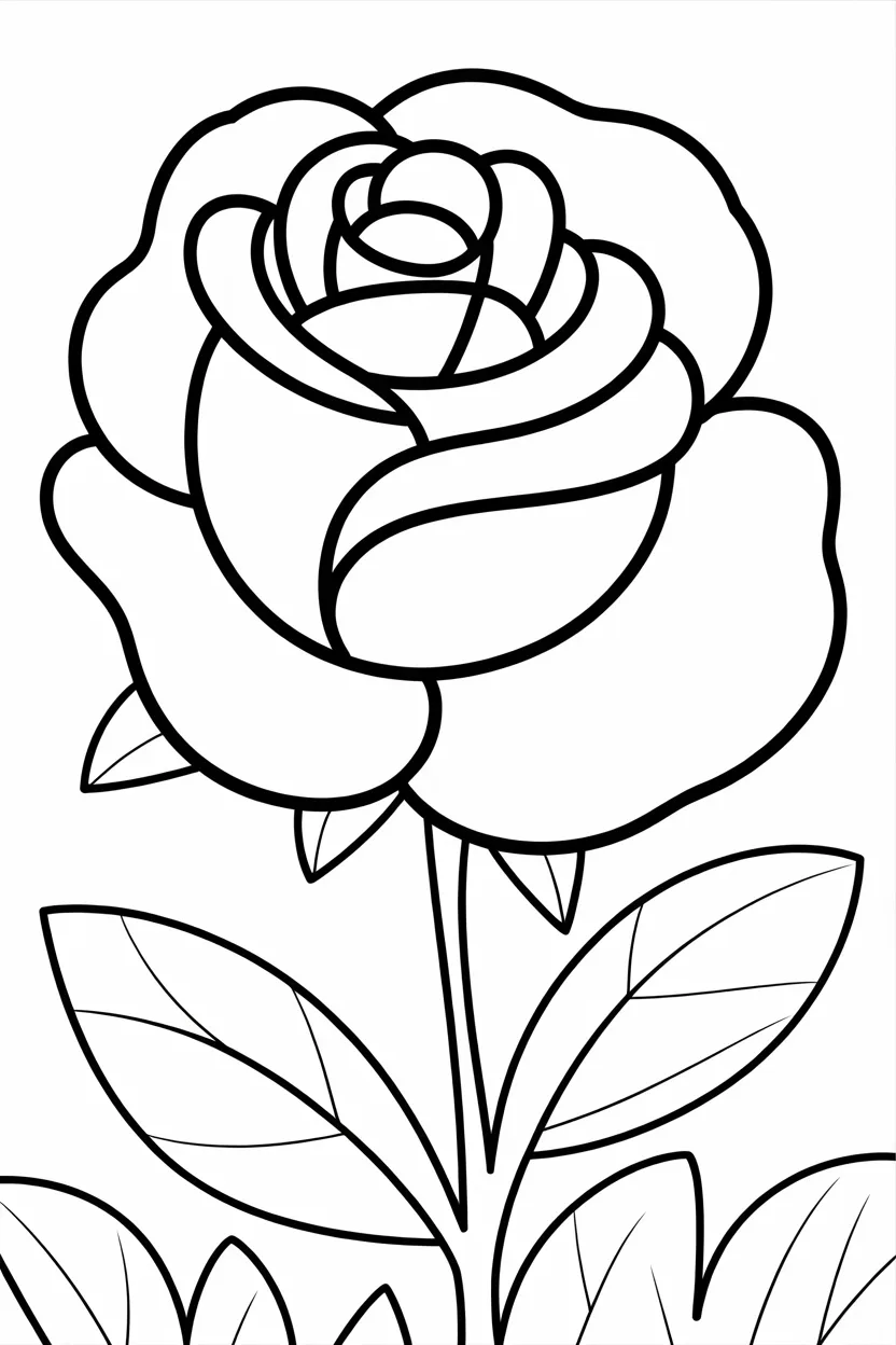 Rose flowers Design 3 - Rose Flowers Coloring Pages Free Printable for Kids
